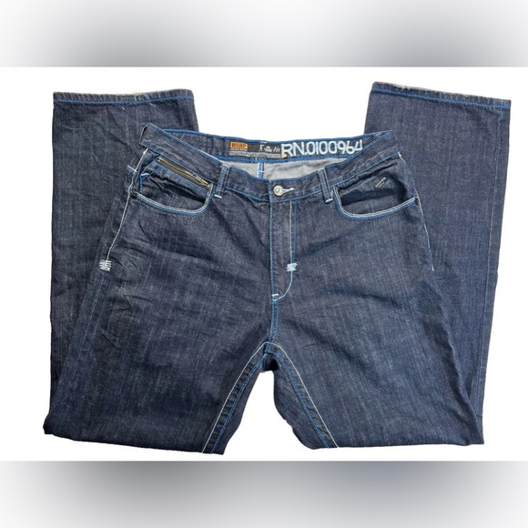 ASAP Akademiks Small Arms Patrol Embroidered Jeans Size 36 Streetwear Baggy  Wide